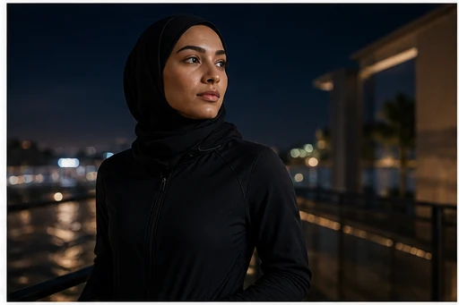 Jeune femme MENA évaluant ses ressources et sa direction