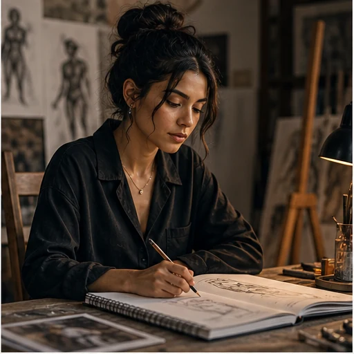 Artiste créative dans son univers