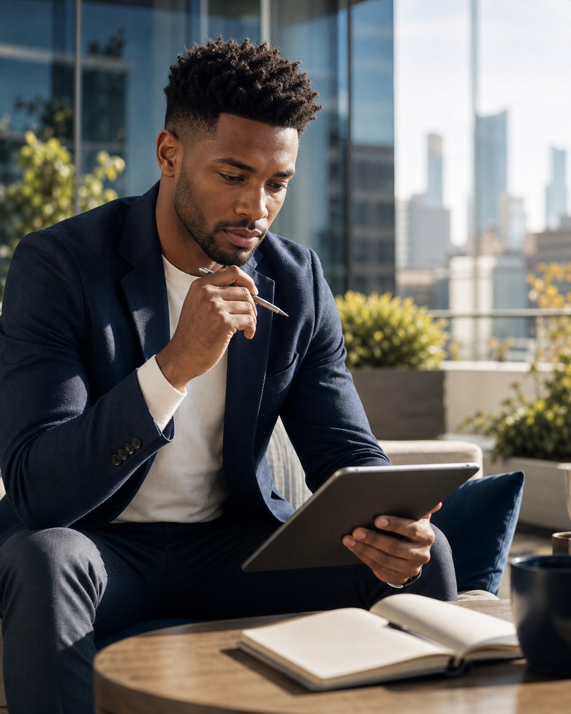 Jeune créateur consultant son Indice de trajectoire Checkpoint Digital