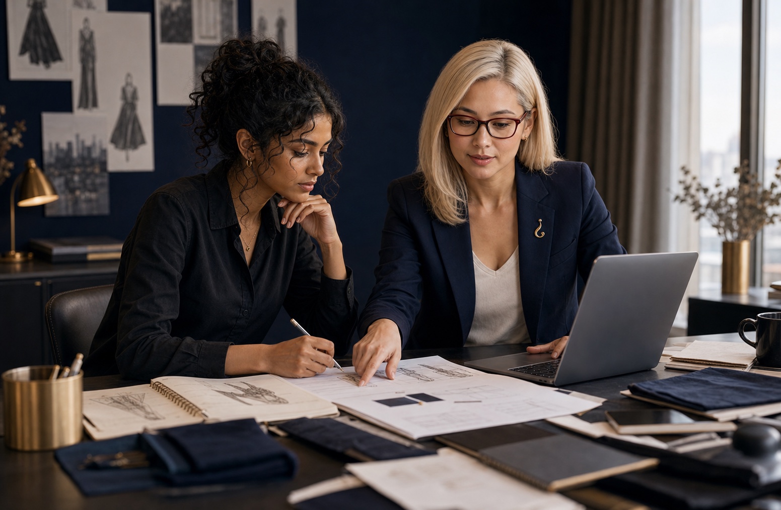 Lisa analyse le dossier d'une styliste indépendante pendant la phase Diagnostic